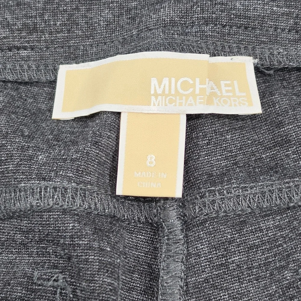 Michael Kors Ponte Knit Pants Womens 8 Charcoal Gray Excellent Slim Leg Logo